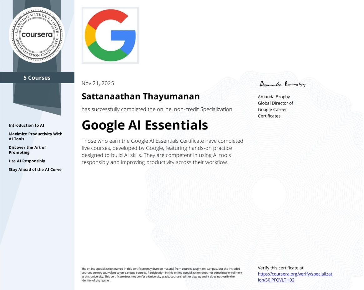 Google AI Essentials – Google Certificate